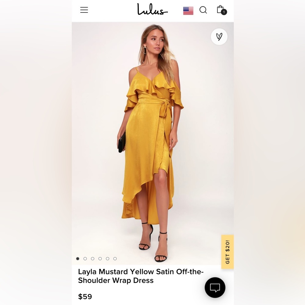 Lulus yellow/gold satin dress